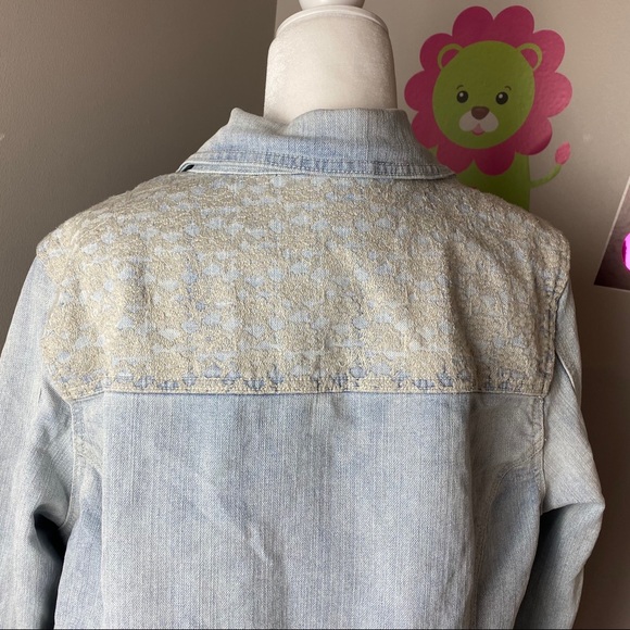 CODE BLEU DENIM JEAN LACE EMBROIDERED JACKET - Picture 7 of 11